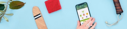 Flatlay with mySugr App on a Smartphone Screen
