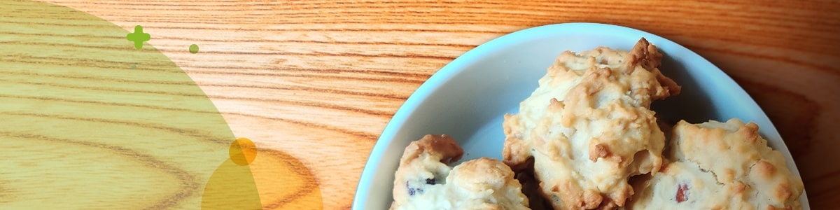 Walnut cookies on a blue plate