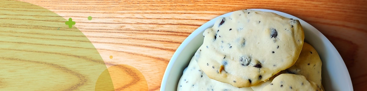 Chia seed cookies on a plate