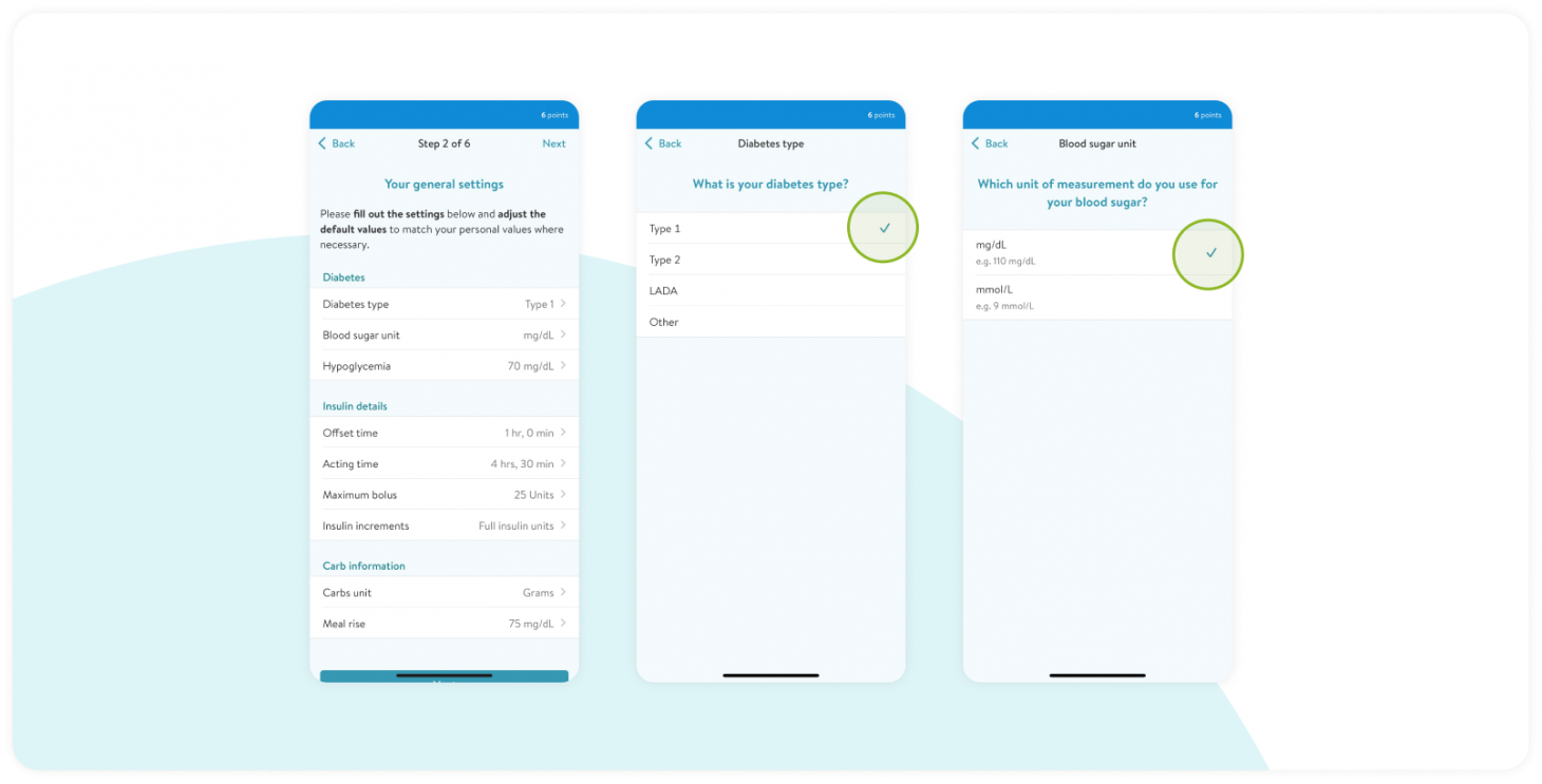 mySugr Bolus Calculator Settings