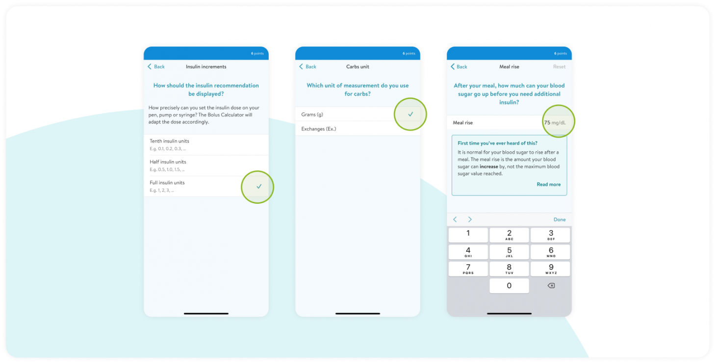 mySugr Bolus Calculator Settings