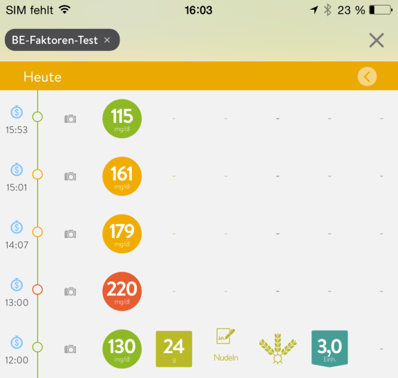 mySugr Tagebuch App