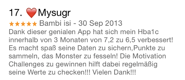 mysugr App Bewertung