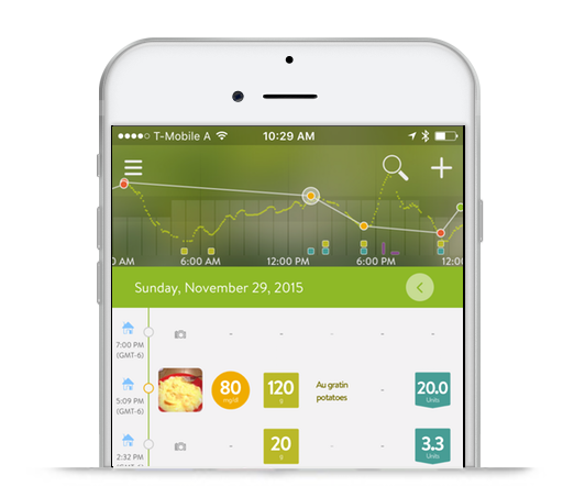 mySugr Logbook Screenshot with CGM Integration