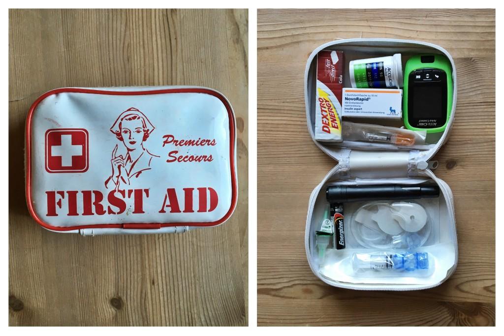 Tasche mit Diabetes Utensilien