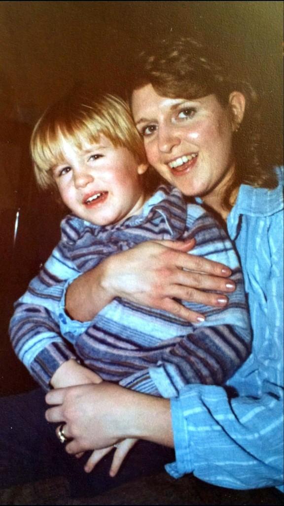 A young scott, six or seven years old, and his mom