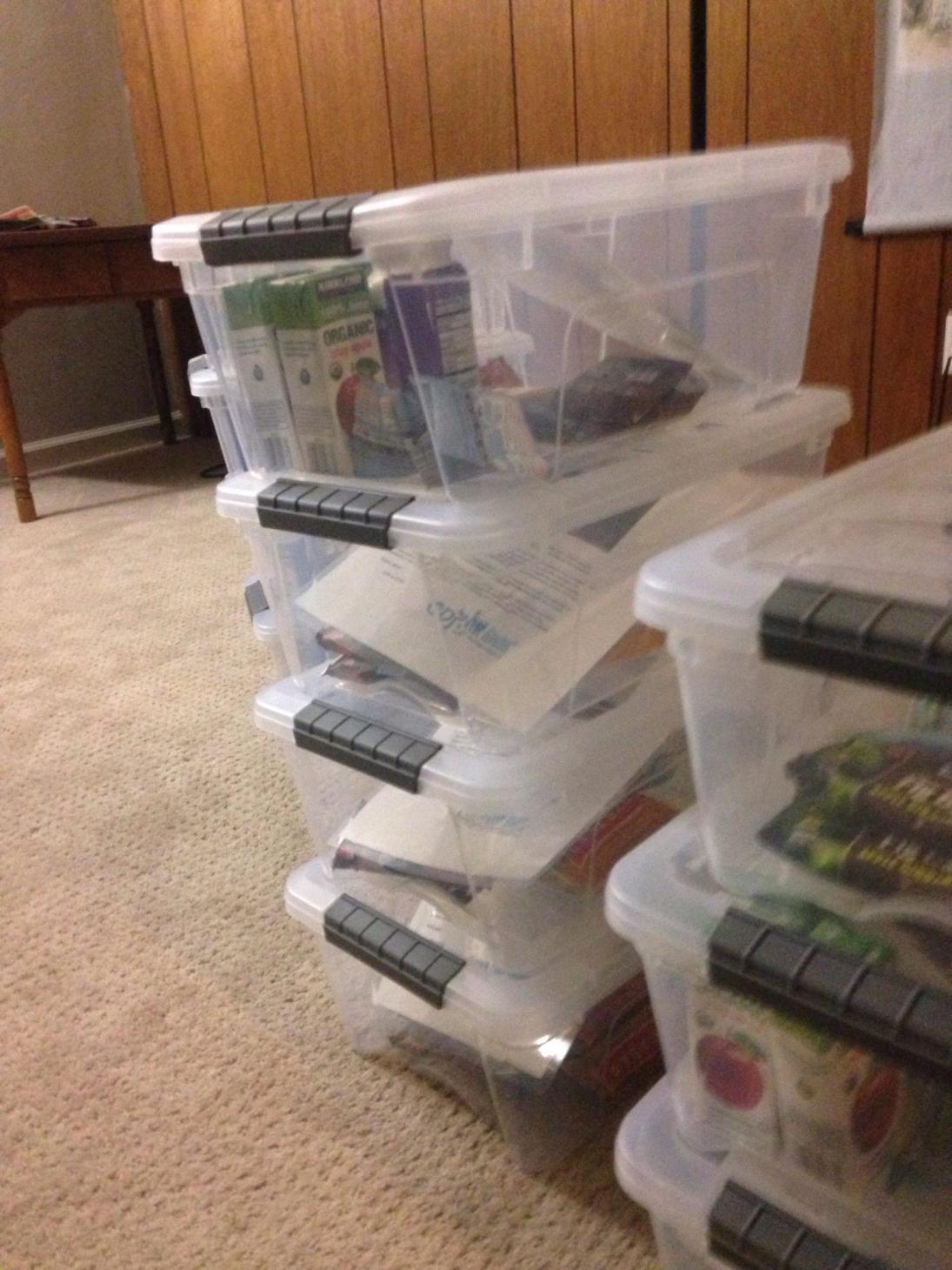 Sugar boxes all packed and ready to go. Each one includes a laminated flyer explaining what they are.